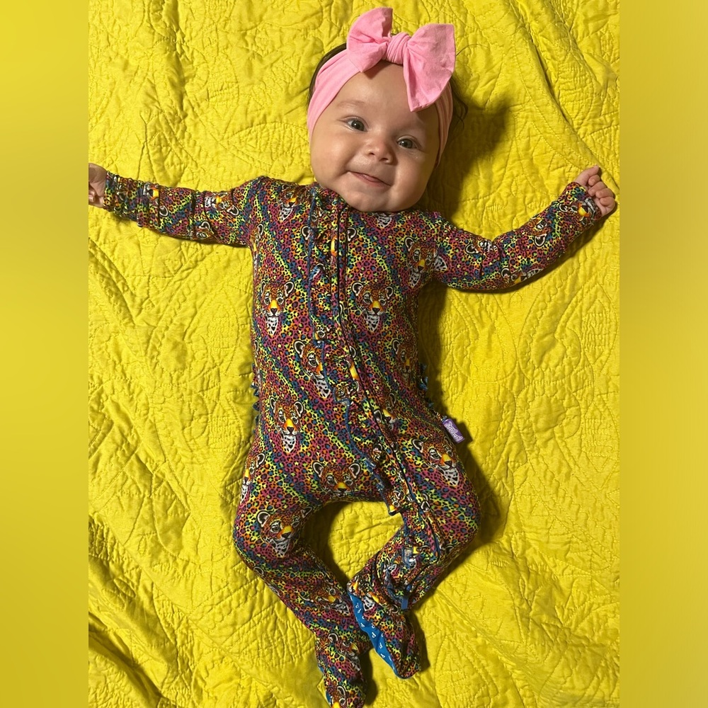 Posh Peanut bamboo Lisa Frank footie size 3-6 months